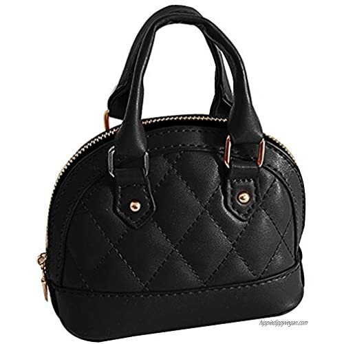 Sun Kea Patent Leather Top Handle Tote Bag Mini Zip Around Dome Shoulder Bag Shell Shape Cross Body Handbag Purse Satchel
