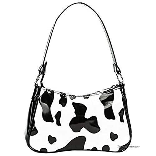 Women Cow Print Shoulder Bag Clutch Purse Underarm Handbag Satchel Zipper Tote Bag Small Purse