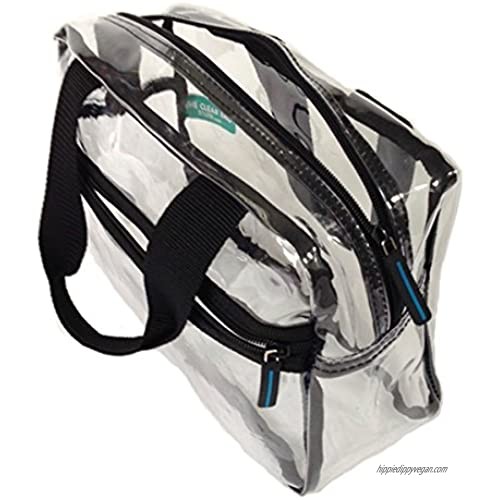Clear Handbag with Top Zipper and Top Handle