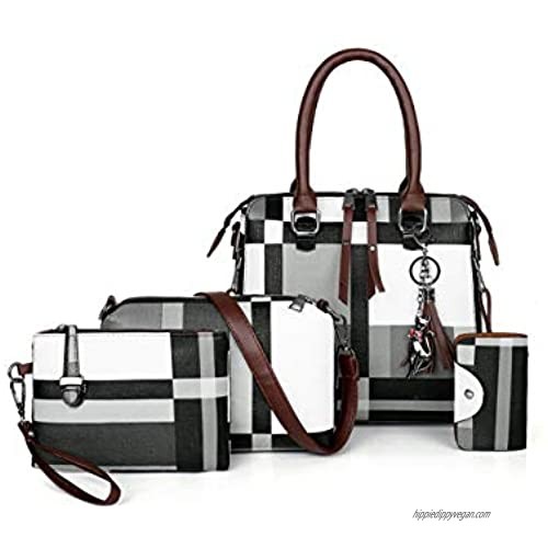 Luxury Handbags plaid Women Bags Designer Purses and Handbags Set 4 Pieces Bags Female Bolsa Feminina