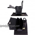 Primo Sacchi Ladies Italian Textured Leather Double Handle Twist Lock Grab Bag and Shoulderbag Purse