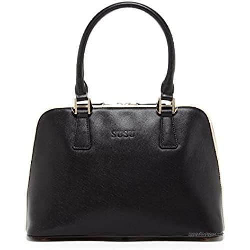 SUSU The Melissa Saffiano Leather Bags For Women Dome Shape Designer Handbags