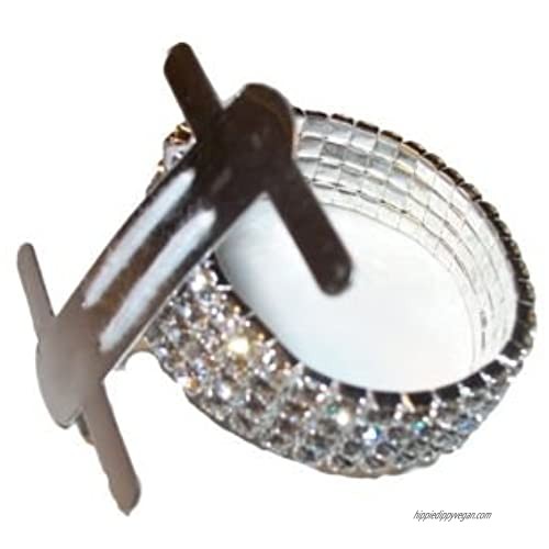12 Silver Rhinestone Stretch Band Corsage Wristlet Formal Prom Favors (12 count)