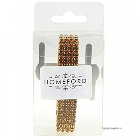 Homeford Corsage Wristlet with Rhinestone Band  1/2-Inch (Gold)
