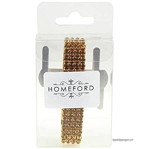 Homeford Corsage Wristlet with Rhinestone Band  1/2-Inch (Gold)