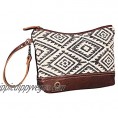 Myra Bags Bliss Canvas  leather & Rug Pouch Wristlet S-1948