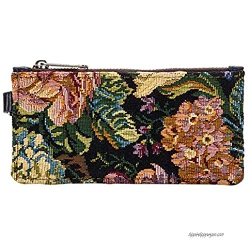 Patricia Nash Almeria Credit Card Leather Wristlet - Woven Floral Tapestry