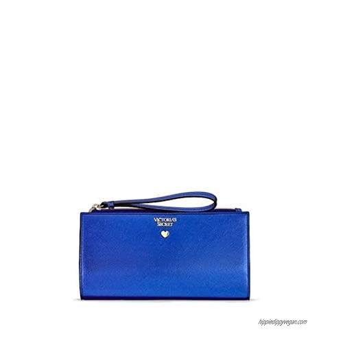 Victoria's Secret Metallic Blue Slim Wristlet Wallet (Metallic Blue)