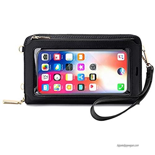 Women Touch Screen Cell Phone Purse Crossbody Wallet RFID Blocking Phone Purse Wristlet Clutch Small Bag with Strap