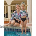 Cadocado Rash Guard Set Long Sleeve Girls Rashguard Swimwear Mommy and Me Swimsuits Two Piece Bathing Suits for Women