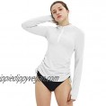 Ogeenier Women's Zip Front Long Sleeve Rash Guard UV Sun Protection Swimsuit Top UPF 50+ Swim Shirt