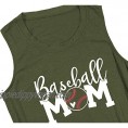 Baseball Mom Tank Tops Baseball Love Graphic Tee Shirts Women Summer Letter Print Sleeveless Shirt