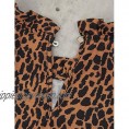 BMJL Women's Leopard Print Tank Tops Loose Fit Sleeveless Summer Shirts Ruffle Camisole Casual Blouse