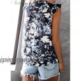 Eytino Women Summer V Neck Floral Print Tank Tops Casual Loose Ruffle Sleeveless Blouse Shirts(S-XXL)