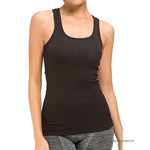 Speedy Cat Ribbed Tank Tops for Women Racerback Scoop Neck Tight Workout