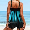 2 Piece Swimsuits for Women Swim Dress Tummy Control Swimwear Tankini Tops with Boyshort Swimsuits Bathing Suits