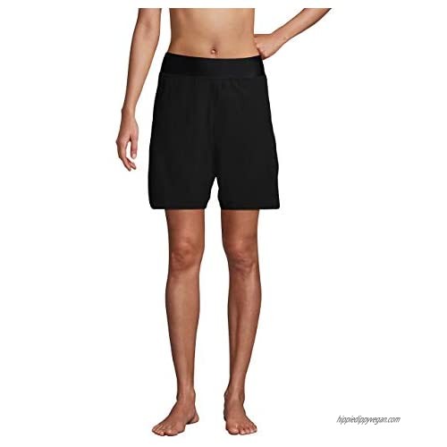 Lands' End Women's 9" Quick Dry Elastic Waist Modest Board Shorts Swim Cover-up Shorts