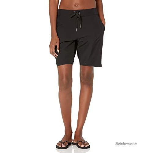 Nautica Women's Solid 9" Core Stretch Boardshort with Adjustable Waistband Cord
