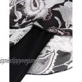 Lotusmile Women's Lightweight Flowy Shirt Double-Layered Printed Chiffon Poncho Blouse Top