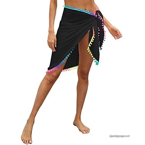 Women Short Sarongs Beach Wrap Sheer Bikini Wraps Skirt Cover Ups for Swimwear