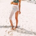 Women’s Sexy Sheer Hollow Out Beach Maxi Knit Skirt Split Tassels Beachwear Summer Crochet Cover Up Skirts