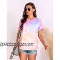 Blooming Jelly Womens Cute Tie Dye Shirts Graphic Tees Crewneck Short Sleeve Summer Tops