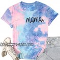 Camouflage Shirts Women Tie Dye Mama Letter Printed T-Shirt Heart Graphic Casual Short Sleeve Tee Tops