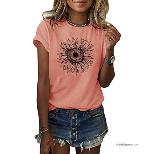 Cicy Bell Women's Sunflower T Shirt Summer Short Sleeve Cute Graphic Loose Tees Tops