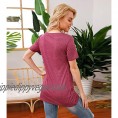 Women Casual Twist Knot Tunic Crew Neck Short Sleeve T Shirts Soft Summer Tee Tops Blouses