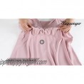 Bigyonger Womens A-Line Short Sleeve Tunic Dress V Neck Soild Babydoll Pleated Mini Dresses