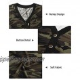 II ININ Women's Leopard Print Long/Short Sleeve V-Neck Button Camo Causal Tops Henley Blouse Loose T Shirt