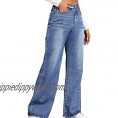 HENGAO Women's Wide Leg Jeans Casual High Waist Straight Jeans