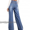 HENGAO Women's Wide Leg Jeans Casual High Waist Straight Jeans