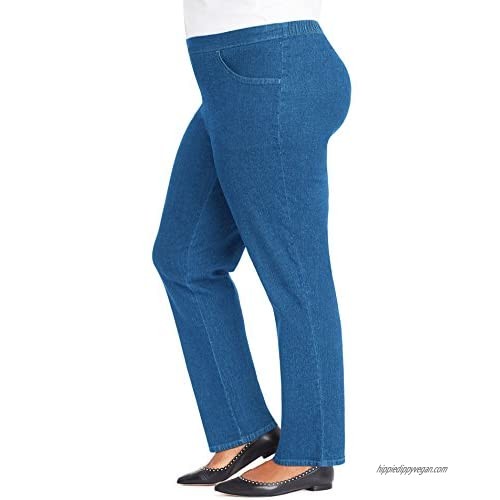 Just My Size Womens 2-Pocket Flat-Front Jeans  Average Length  3X  Medium Stone
