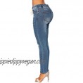 luvamia Women Elastic Waist Jegging Stretch Jeans Ripped Distressed Vintage Jeans