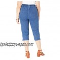 Roamans Women's Plus Size Pull-On Stretch Capri Jean