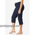 Roamans Women's Plus Size Pull-On Stretch Capri Jean
