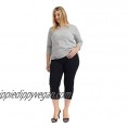 Suko Jeans Women’s Pull - On Plus Size Stretch Denim Capri – with Pockets