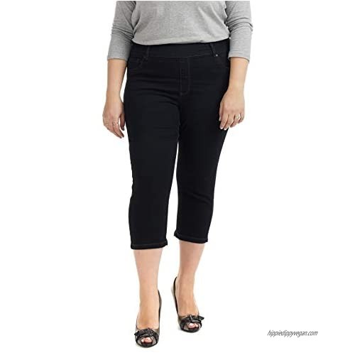 Suko Jeans Women’s Pull - On Plus Size Stretch Denim Capri – with Pockets