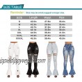 Womens Classic High Waist Skinny Stretch Ripped Jeans Destroyed Denim Pants Bell-Bottom Jeans
