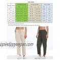 Dilgul Women's Crop Linen Pants Drawstring Elastic Waist Pants Casual Loose Fit Comfy Lounge Pants with Pockets
