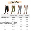 Dokotoo Womens Casual Elastic Waist Solid Comfy Jogging Jogger Pants with Pockets