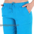 J & Ce Women's Cotton Gauze Capri Beach Pants with Pockets